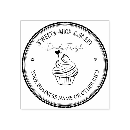 PersonalizedStamp-Gummi | Eigene Bäckerei-Logo Gummistempel (Prägung)