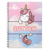 PersonalizedSutton Unicorn Girlie Notebook Notizblock (Vorderseite)