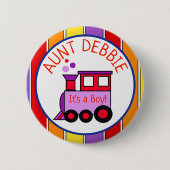 PersonalizedTrain Baby Duschtaschen zu sein Button (Vorderseite)