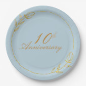 Personalizes Anniversary with Golden Frame Pappteller (Vorderseite)