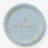 Personalizes Anniversary with Golden Frame Pappteller (Vorderseite)