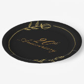 Personalizes Anniversary with Golden Frame Pappteller (Schrägansicht)