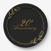 Personalizes Anniversary with Golden Frame Pappteller (Vorderseite)