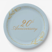 Personalizes Anniversary with Golden Frame Pappteller (Vorderseite)