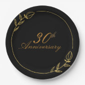 Personalizes Anniversary with Golden Frame Pappteller (Vorderseite)