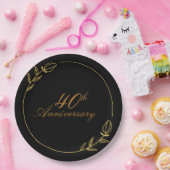 Personalizes Anniversary with Golden Frame Pappteller (Party)