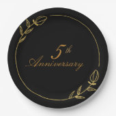 Personalizes Anniversary with Golden Frame Pappteller (Vorderseite)