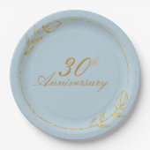 Personalizes Anniversary with Golden Frame Pappteller (Vorderseite)