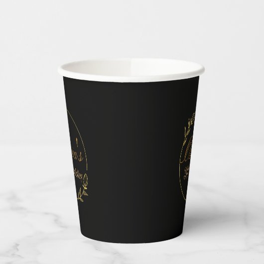 Personalizes Birthday with Golden Frame Pappbecher (Links)