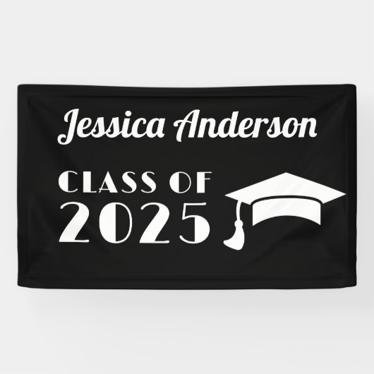 PersonalizeSchwarzweiß-Abschluss Banner (Horizontal)