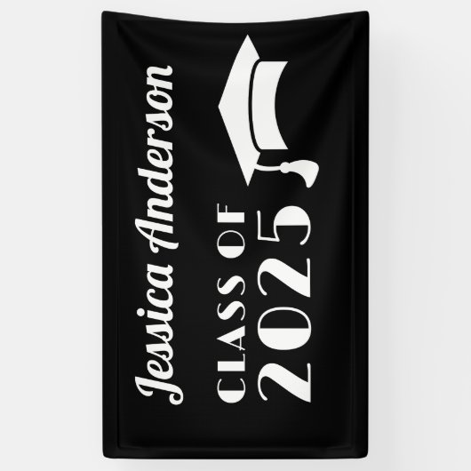 PersonalizeSchwarzweiß-Abschluss Banner (Vertikal)