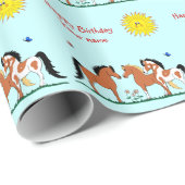 Personalizied Pferdefreund-Packpapier Geschenkpapier (Rolleneckpunkt)