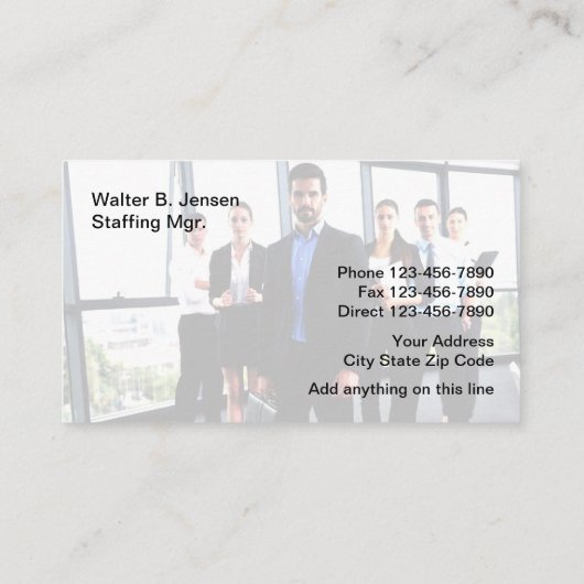 Personalmanagement Visitenkarte (Rückseite)