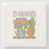 Personalmanager sind wie Ananas. Steinuntersetzer (Vorderseite)