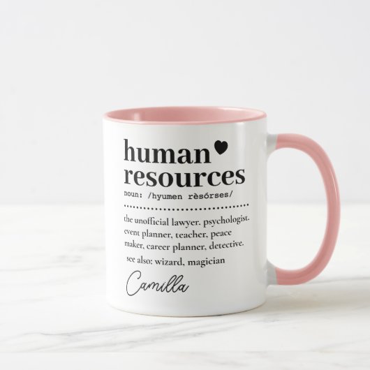Personalschätzungsgeschenk, Definition der Humanre Tasse (Rechts)