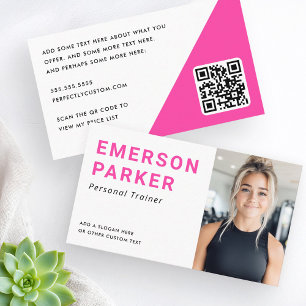 Personaltrainer Fitness-Coach Foto Hot Pink Visitenkarte