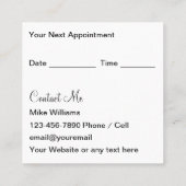 Personaltrainer-Fitness Coach Terminkarten Quadratische Visitenkarte (Rückseite)