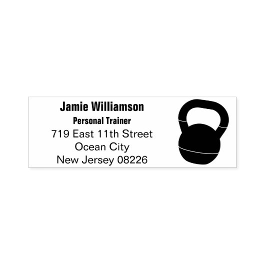 Personaltrainer-Kettlebell-Rücksendeadresse Permastempel (Design)