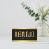 Personaltrainer Schwarz und Gold Visitenkarte (Stehend Vorderseite)