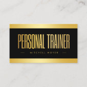 Personaltrainer Schwarz und Gold Visitenkarte (Vorderseite)