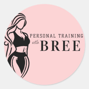 Personaltraining für Frauen in Fitness Minimalist Runder Aufkleber