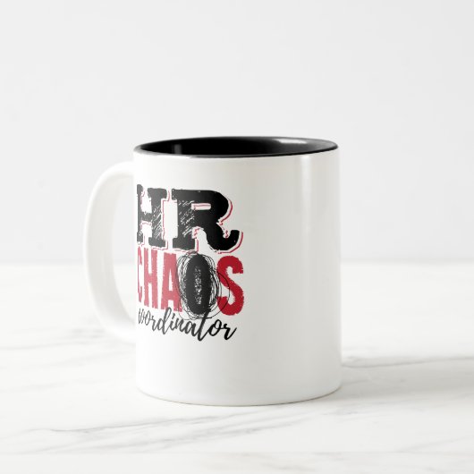 Personalverantwortlicher Chaos-Koordinator Zweifarbige Tasse (Vorderseite Links)