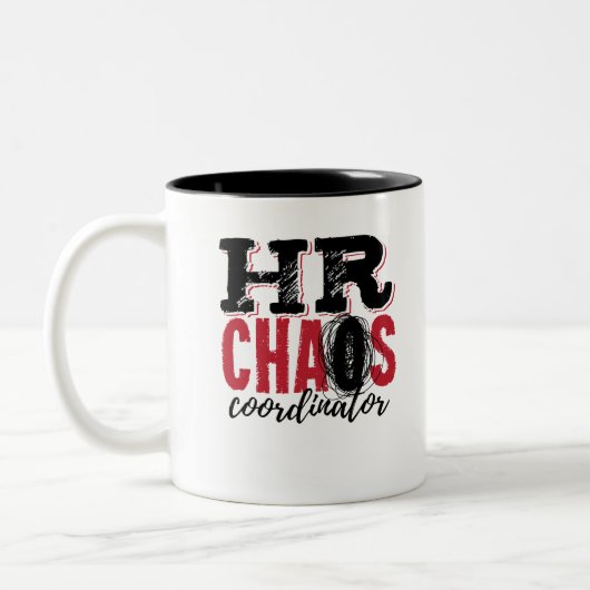 Personalverantwortlicher Chaos-Koordinator Zweifarbige Tasse (Links)