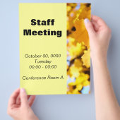 Personalversammlung Flyer Gelbe Herbstausgänge Bür (Hand)