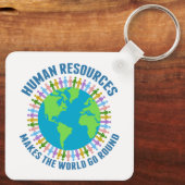 Personalwesen macht die Welt zum Global Go Round H Schlüsselanhänger (Rückseite)