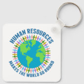 Personalwesen macht die Welt zum Global Go Round H Schlüsselanhänger (Rückseite)