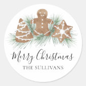 Personalzed Merry Christmas Cookies Runder Aufkleber (Vorderseite)
