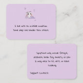 Personalzied Support Contact Card with Bunny Visitenkarte (Vorne/Hinten)