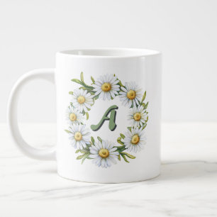 Personeller Wasserfarben-Gänseblümchen-Kranz mit i Jumbo-Tasse