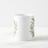 Personeller Wasserfarben-Gänseblümchen-Kranz mit i Kaffeetasse (Mittel)