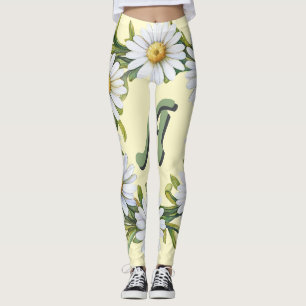 Personeller Wasserfarben-Gänseblümchen-Kranz mit i Leggings