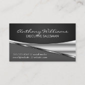 Personen Logo Metallic Background Business Card Visitenkarte (Rückseite)