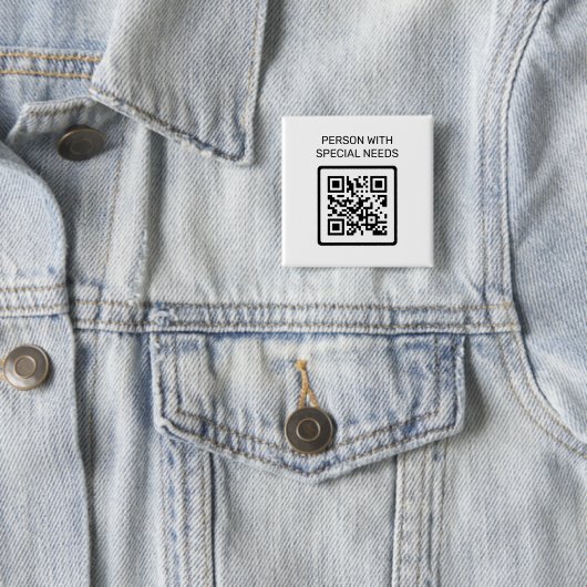 Personen mit besonderen Anforderungen QR-Code Button (Beispiel)