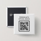 Personen mit besonderen Anforderungen QR-Code Button (Vorne & Hinten)