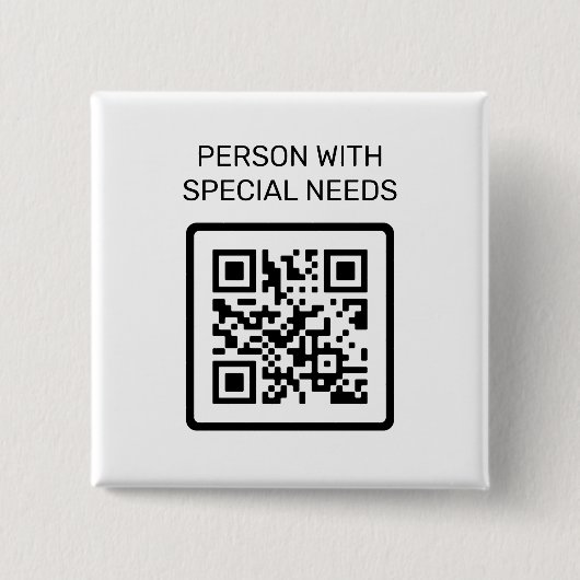 Personen mit besonderen Anforderungen QR-Code Button (Vorderseite)
