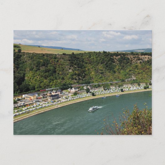 Personenzug an der Loreley Postkarte (Vorderseite)