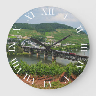 Personenzug in Bullay Große Wanduhr