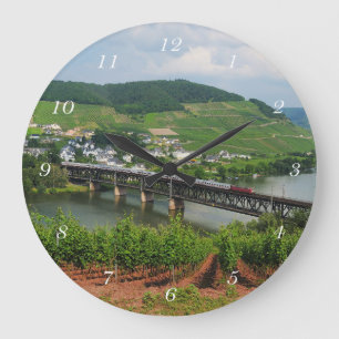 Personenzug in Bullay Große Wanduhr
