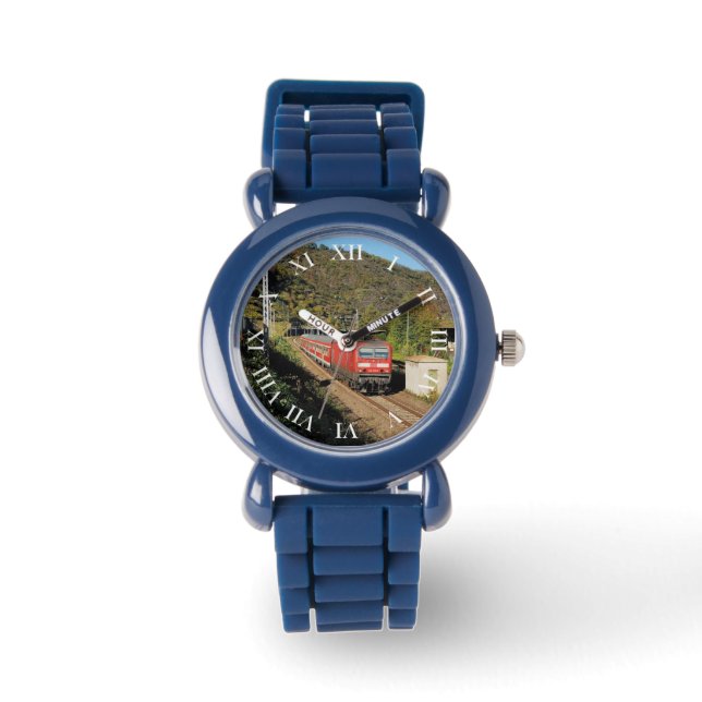 Personenzug in Kattenes Armbanduhr (Vorderseite)