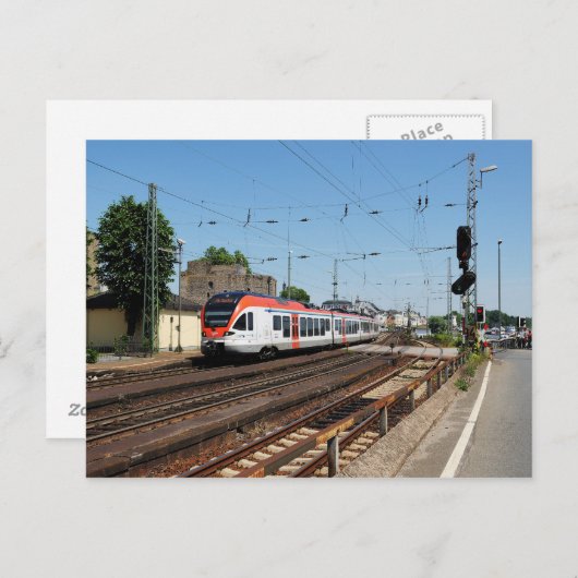 Personenzug in Rüdesheim am Rhein Postkarte (Vorne/Hinten)