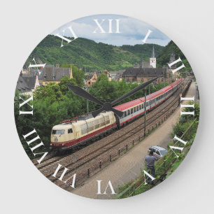 Personenzug in St. Goar Große Wanduhr
