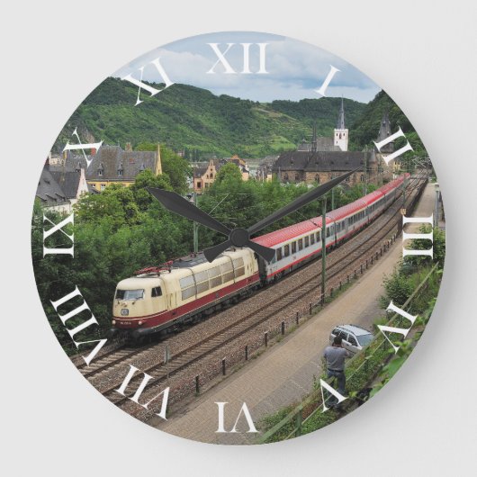 Personenzug in St. Goar Große Wanduhr (Vorderseite)