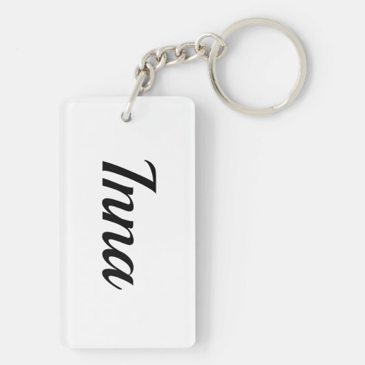 personerbar Vorname Innschwarz weiß Schlüsselanhänger (Rückseite)