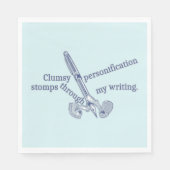 Personification Funny Creative Writing Serviette (Vorderseite)