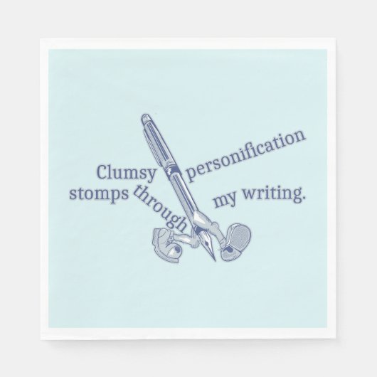 Personification Funny Creative Writing Serviette (Vorderseite)