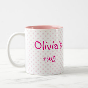 Personifizieren der rosa girly Polkapunkt ♥ TASS Zweifarbige Tasse